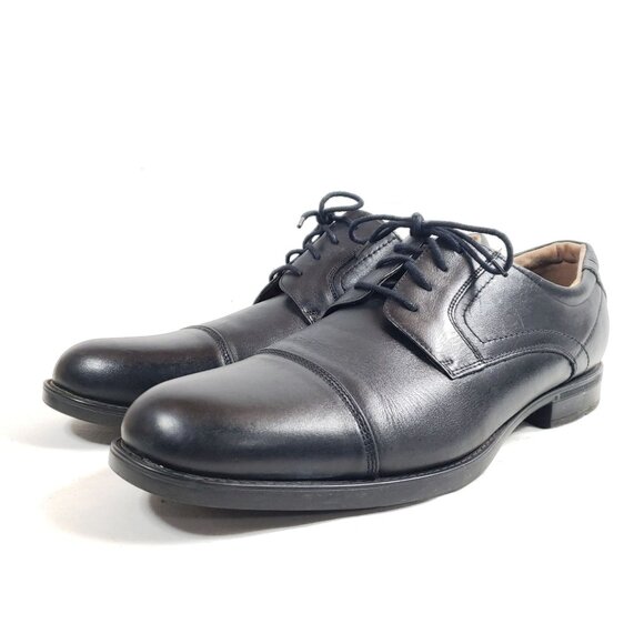 Florsheim Mens Size 13 Black Leather Cap Toe Oxford Dress Shoes - Picture 1 of 8
